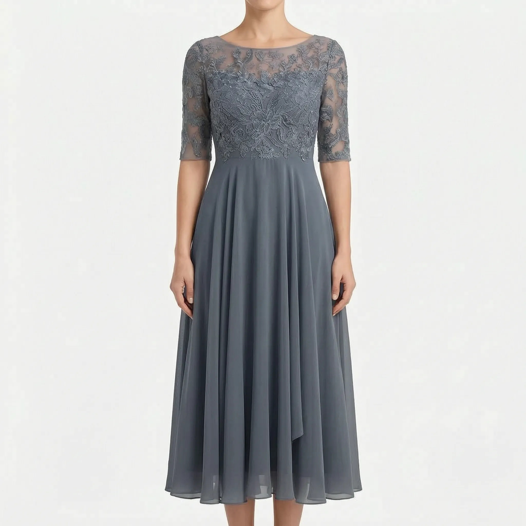 Elegante Kanten Midi-Jurk | Navando 