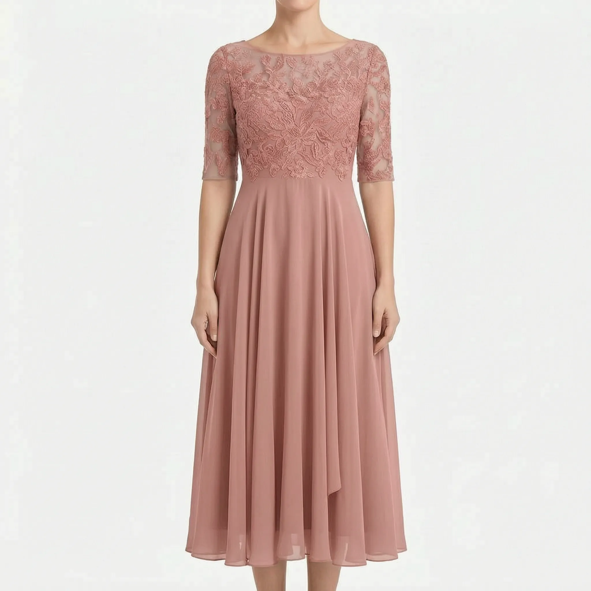 Elegante Kanten Midi-Jurk | Navando 