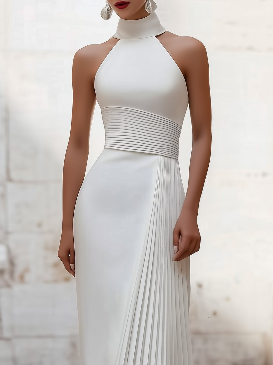 Elegante Lange Witte Avondjurk | Navando
