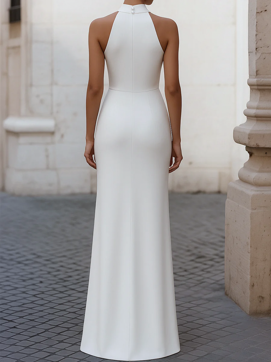 Elegante Lange Witte Avondjurk | Navando