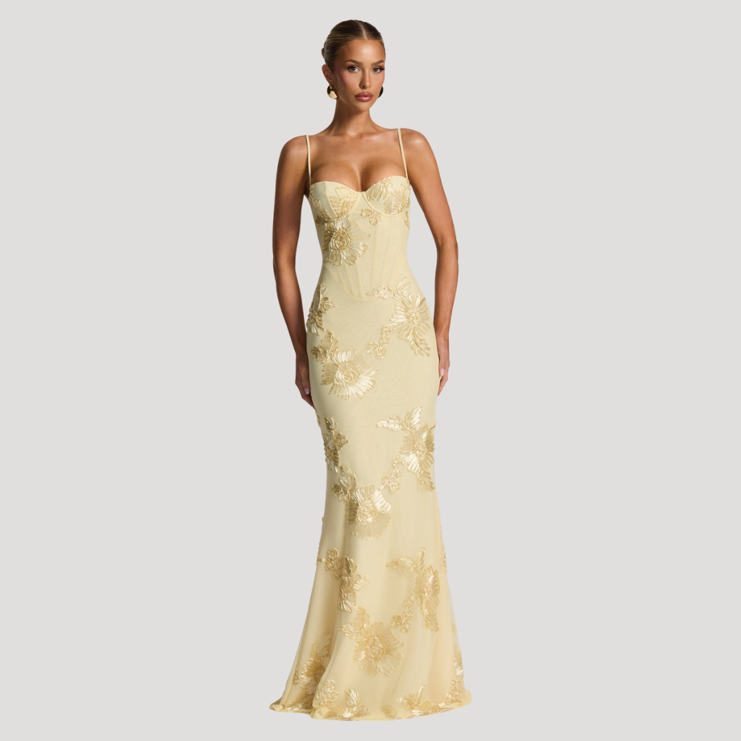Elegante Maxi-Jurk Met Bloemendetails | Navando 