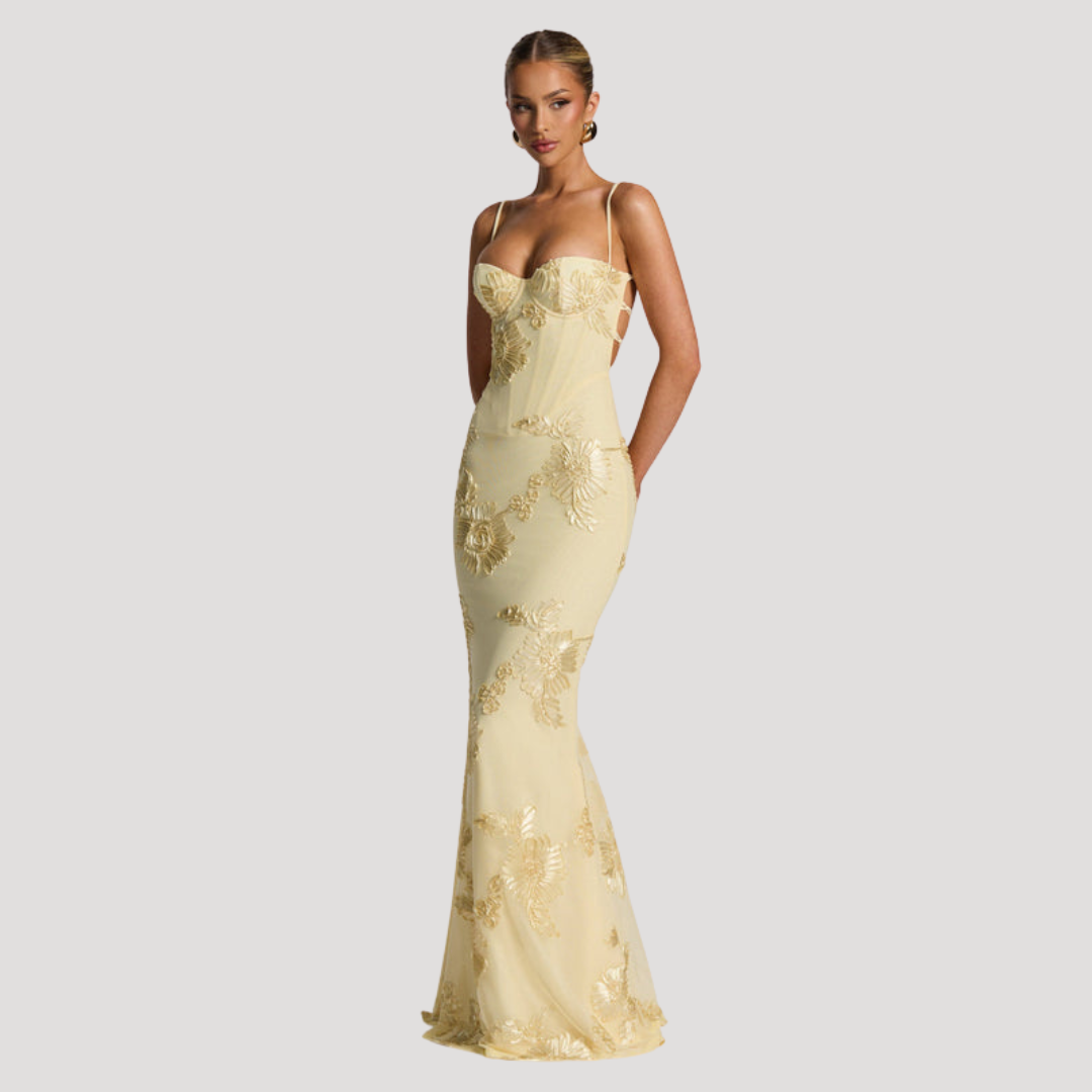 Elegante Maxi-Jurk Met Bloemendetails | Navando 
