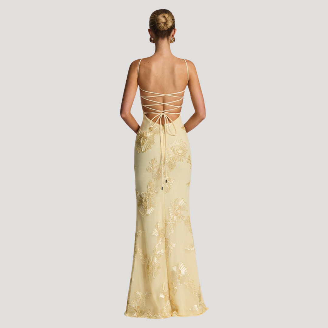 Elegante Maxi-Jurk Met Bloemendetails | Navando 