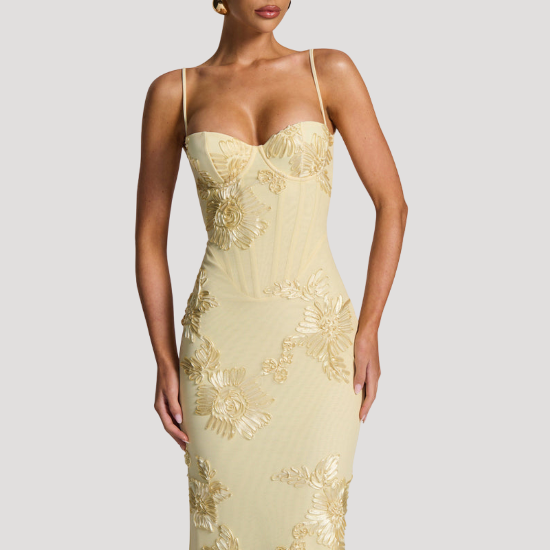 Elegante Maxi-Jurk Met Bloemendetails | Navando 