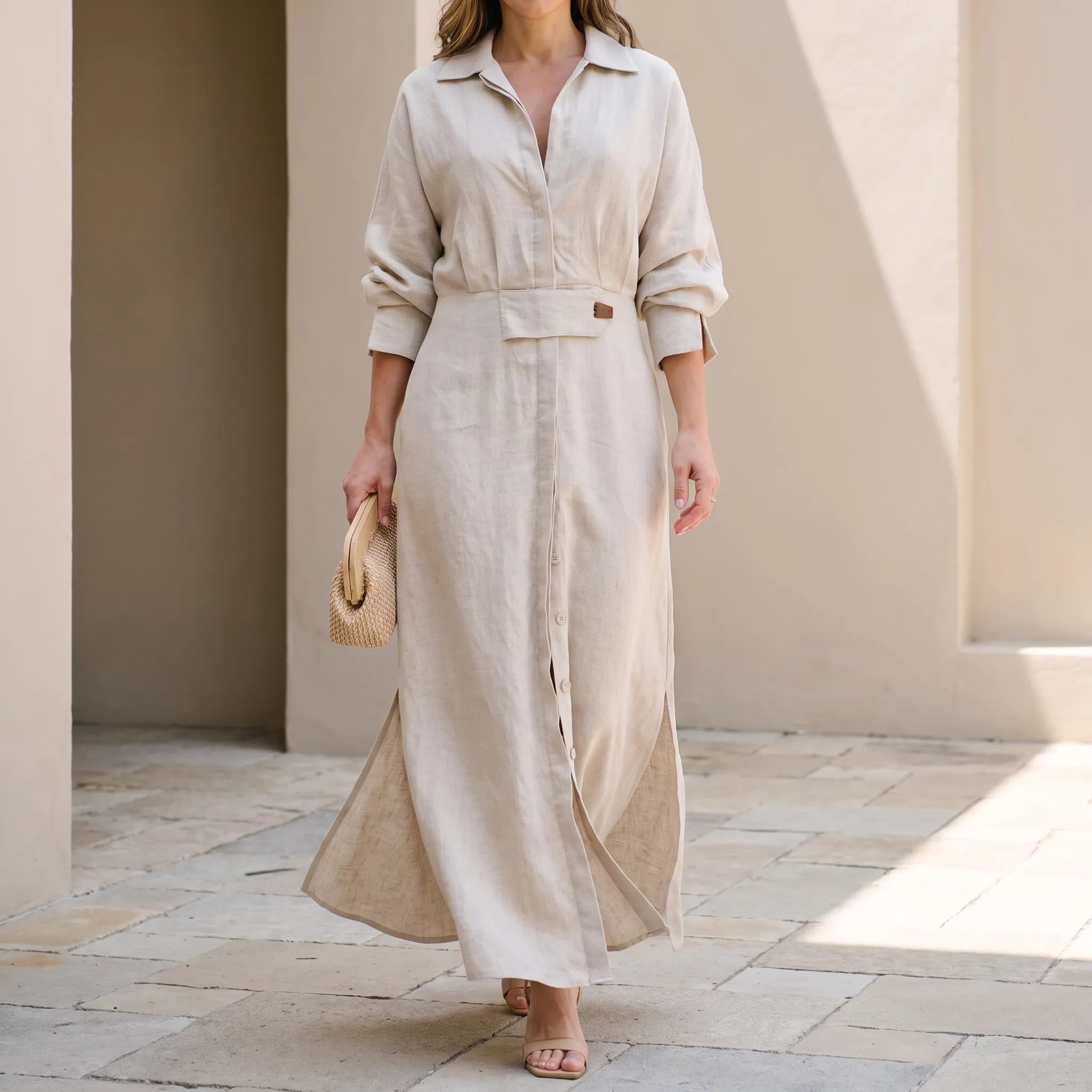 Elegante Maxi Jurk Met V-Hals | Navando 