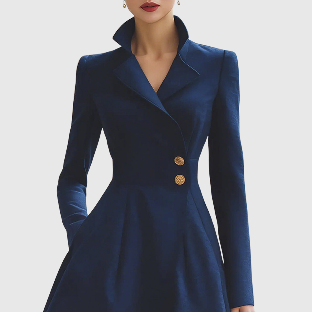Elegante Midi-Jurk Met Lange Mouwen | Navando