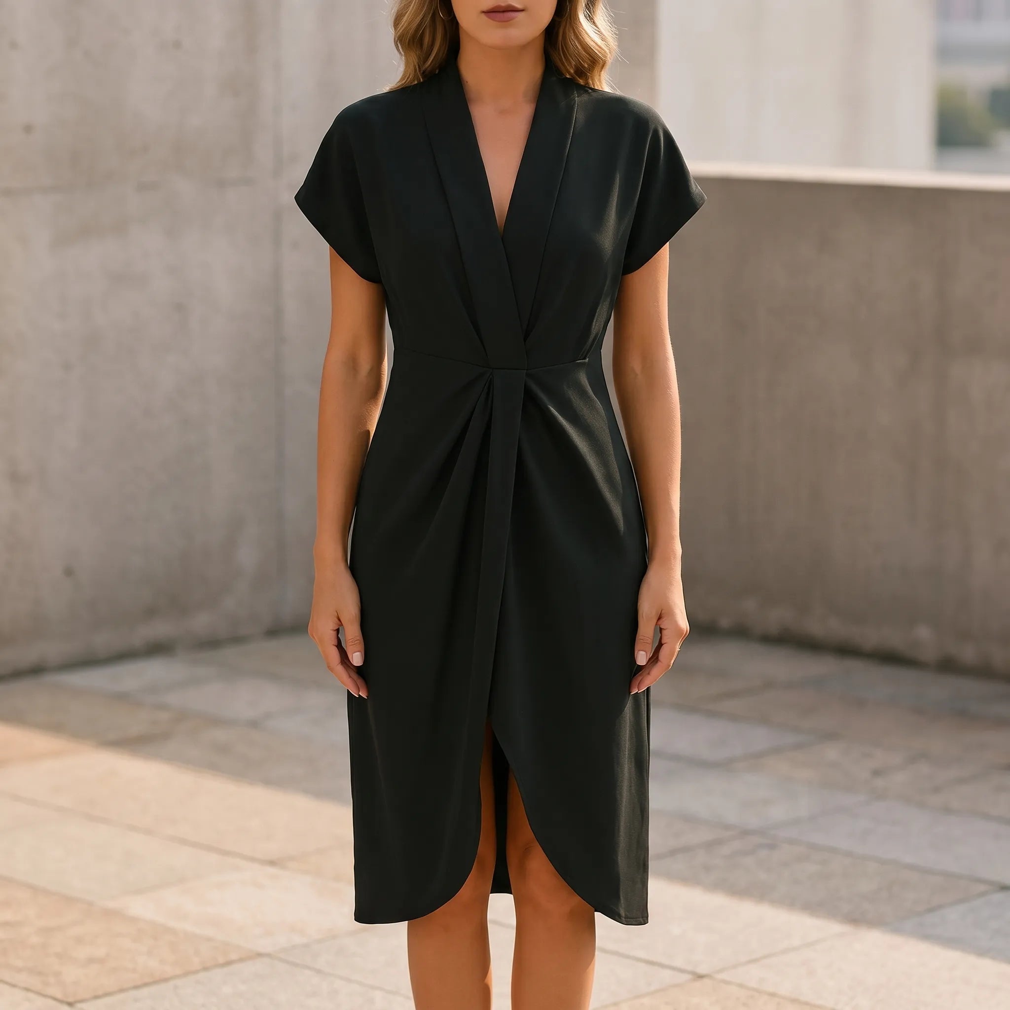Elegante Midi-Wikkeljurk | Navando 