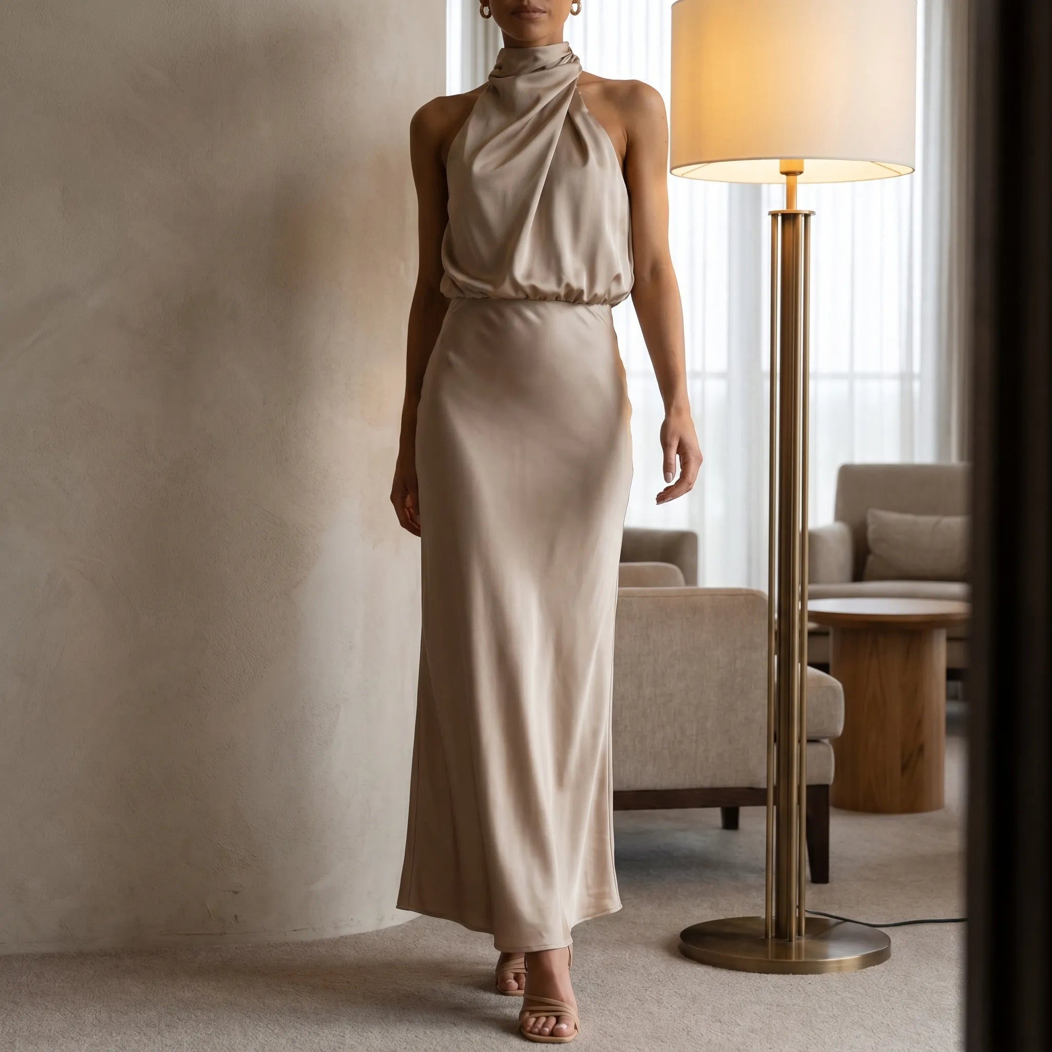 Elegante Mouwloze Midi-Jurk | Navando 