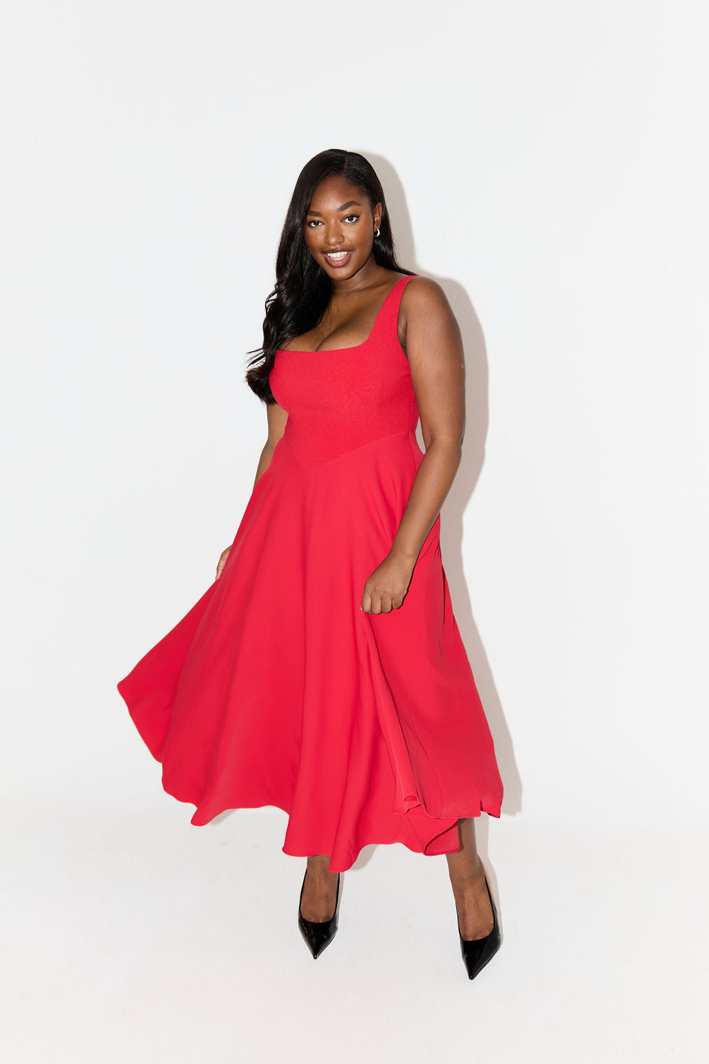 Elegante Mouwloze Midi-Jurk | Navando 