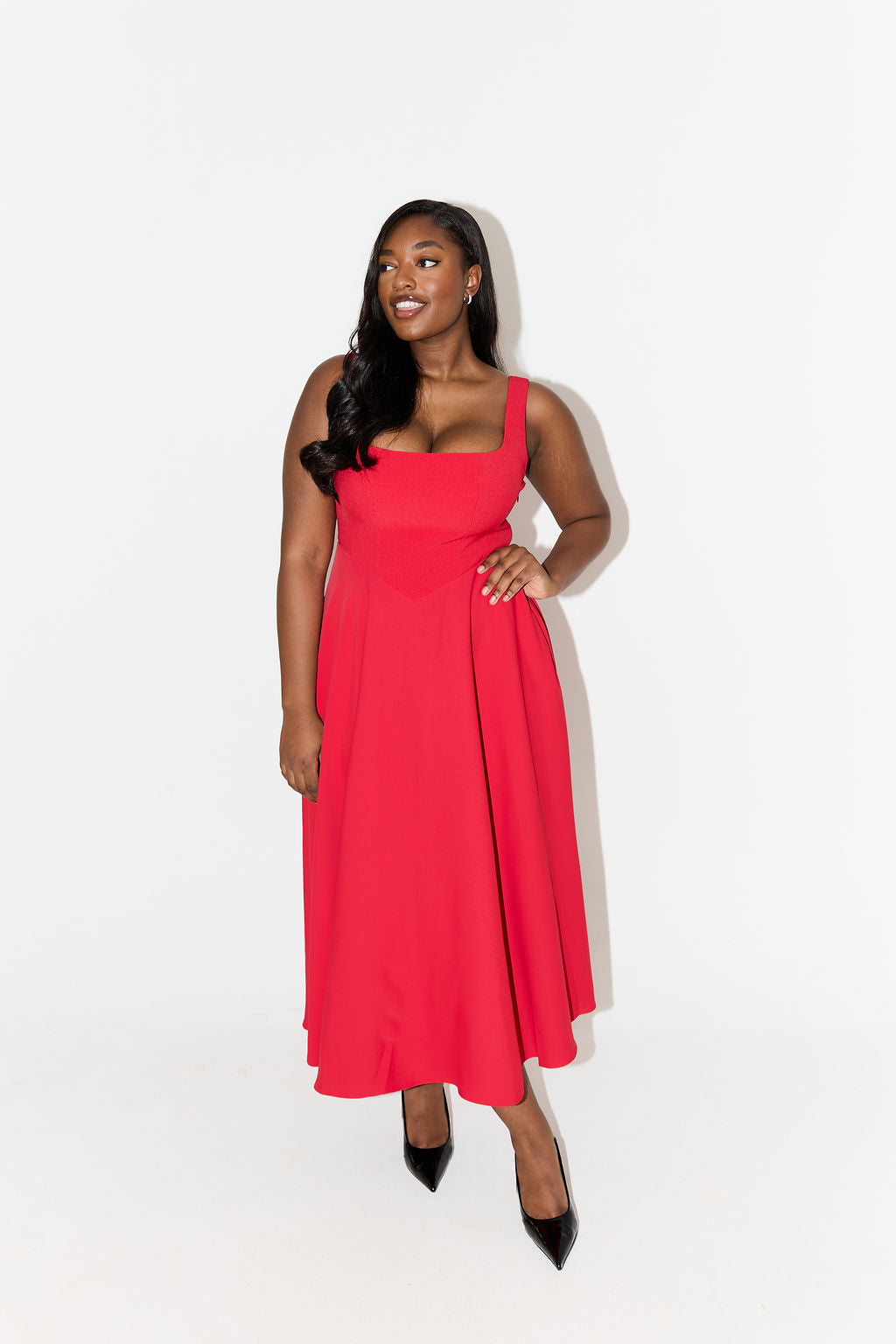 Elegante Mouwloze Midi-Jurk | Navando 