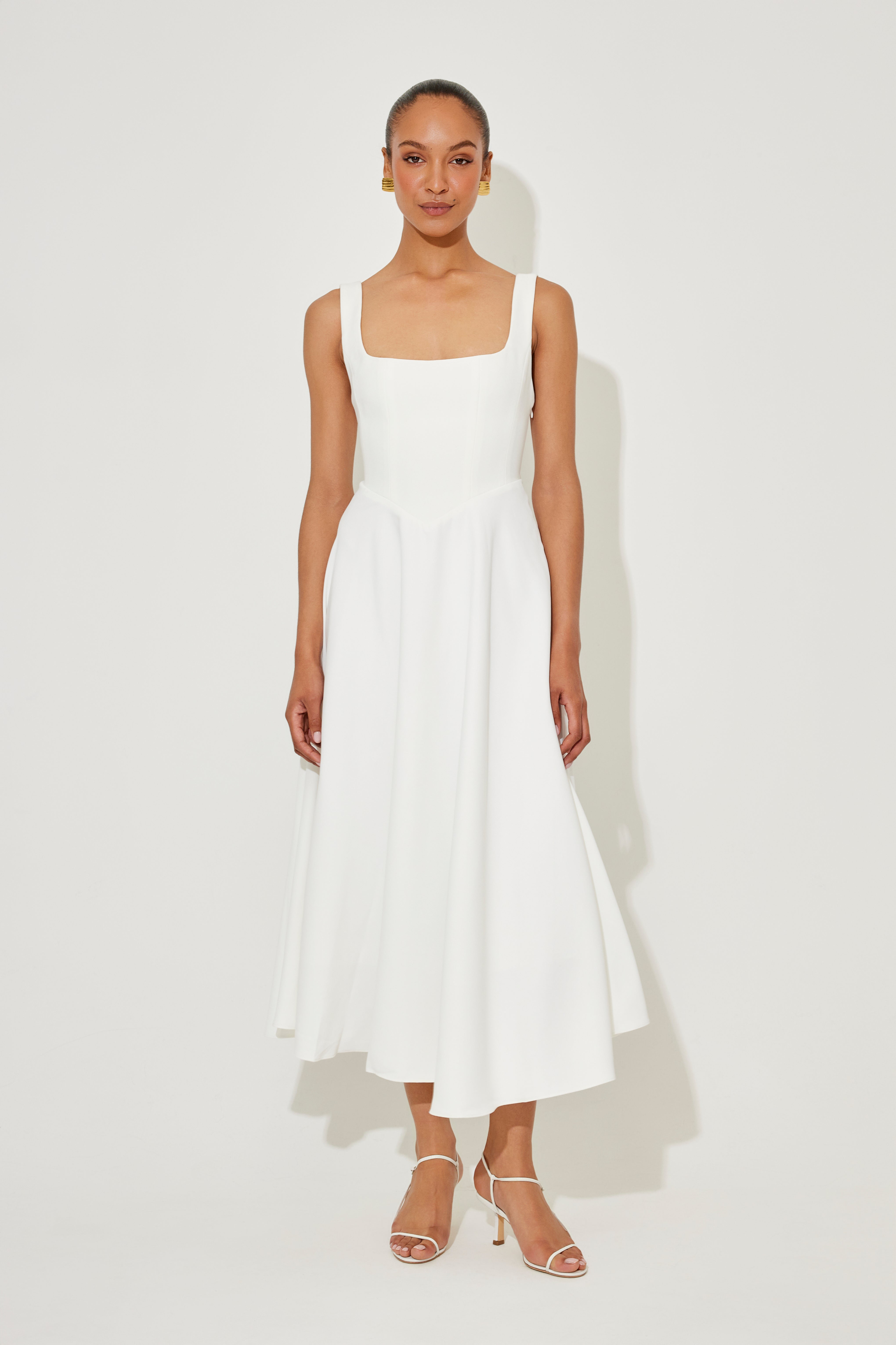 Elegante Mouwloze Midi-Jurk | Navando 