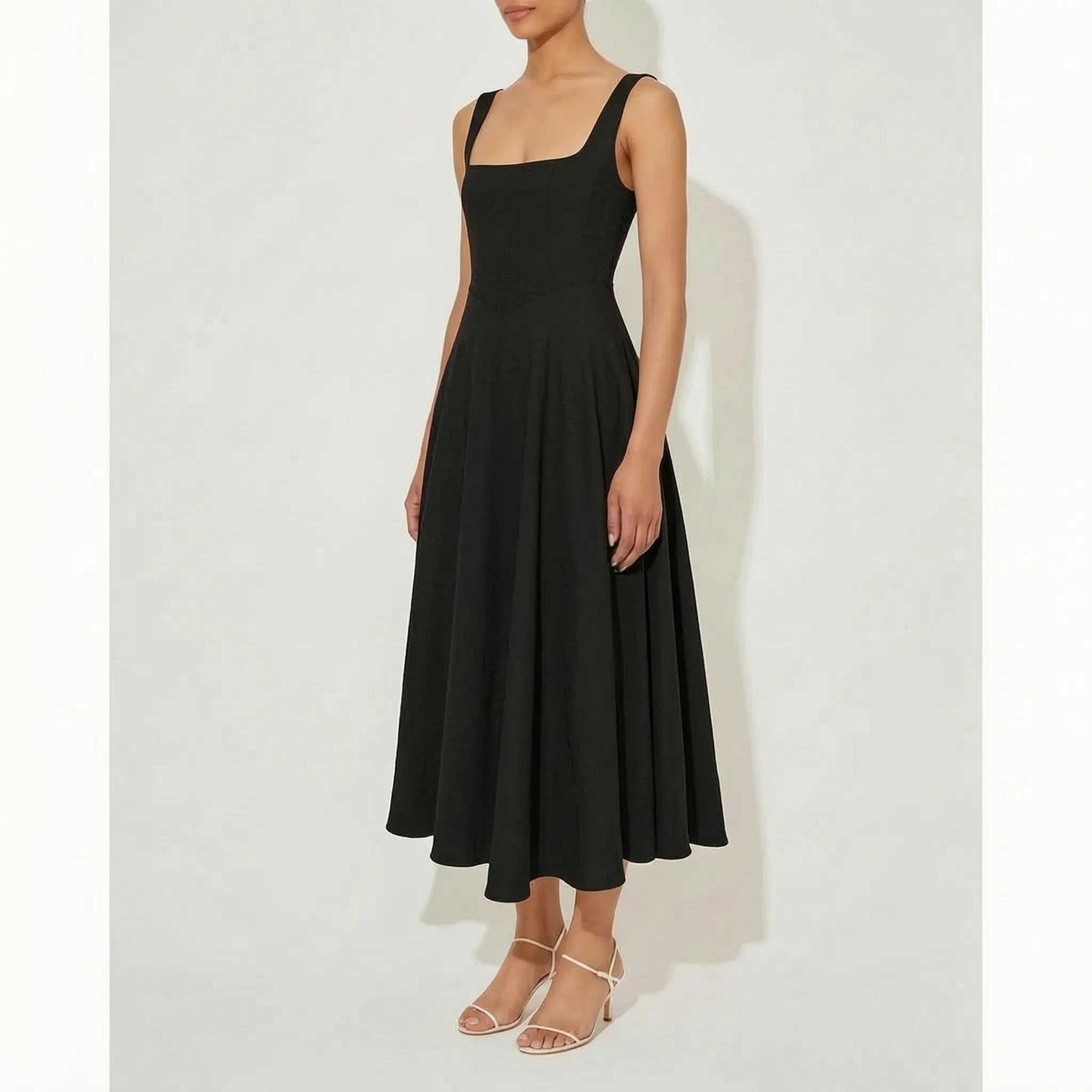 Elegante Mouwloze Midi-Jurk | Navando 