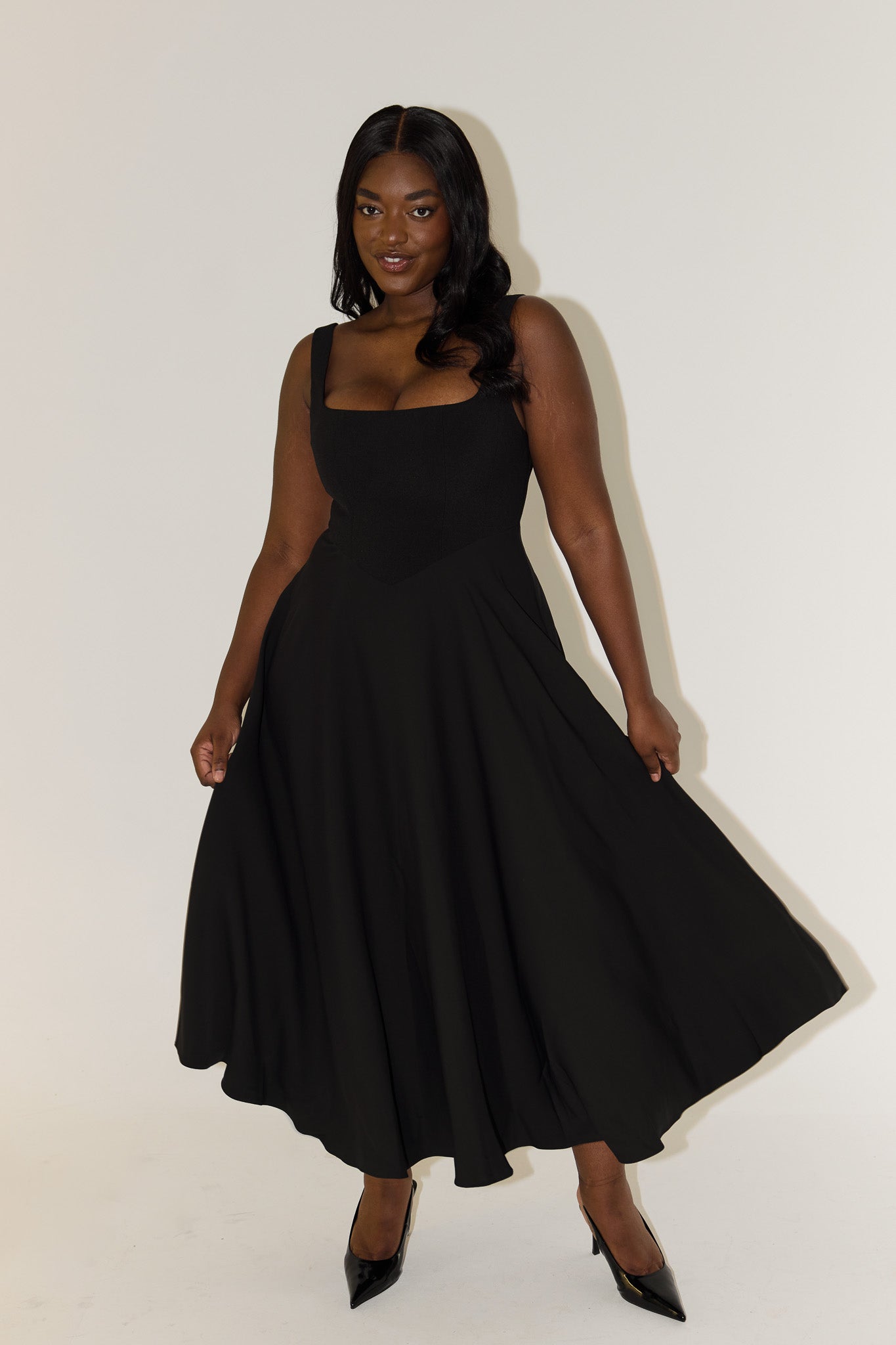 Elegante Mouwloze Midi-Jurk | Navando 