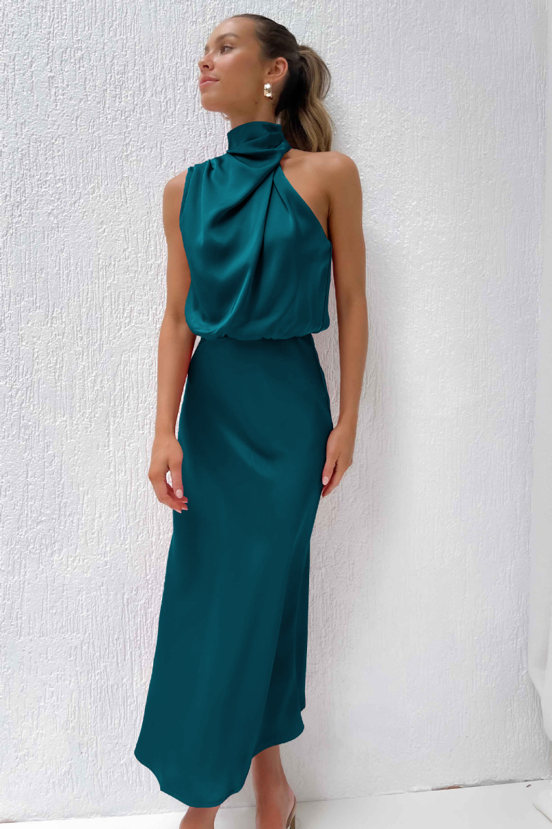 Elegante Mouwloze Midi-Jurk | Navando 