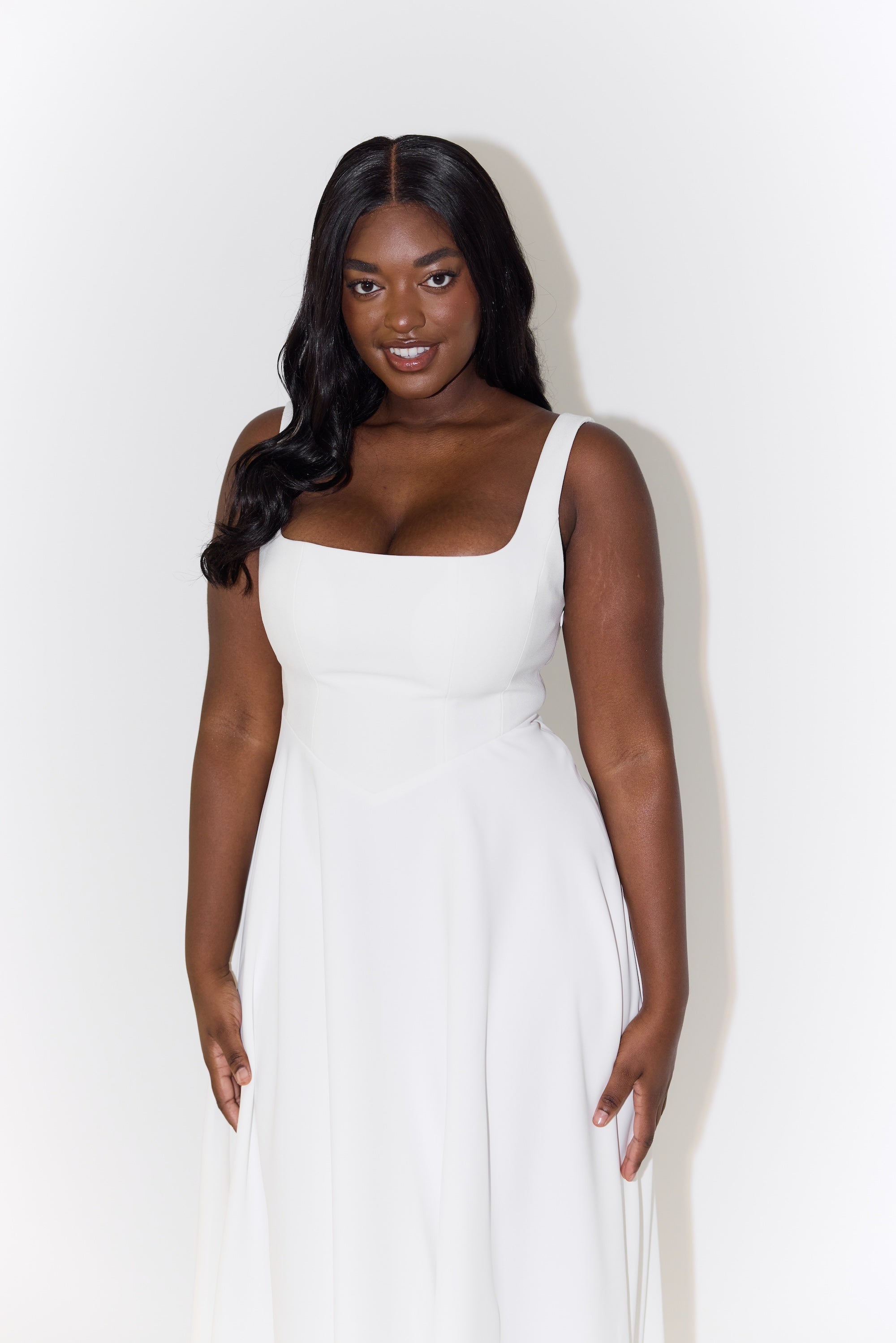 Elegante Mouwloze Midi-Jurk | Navando 