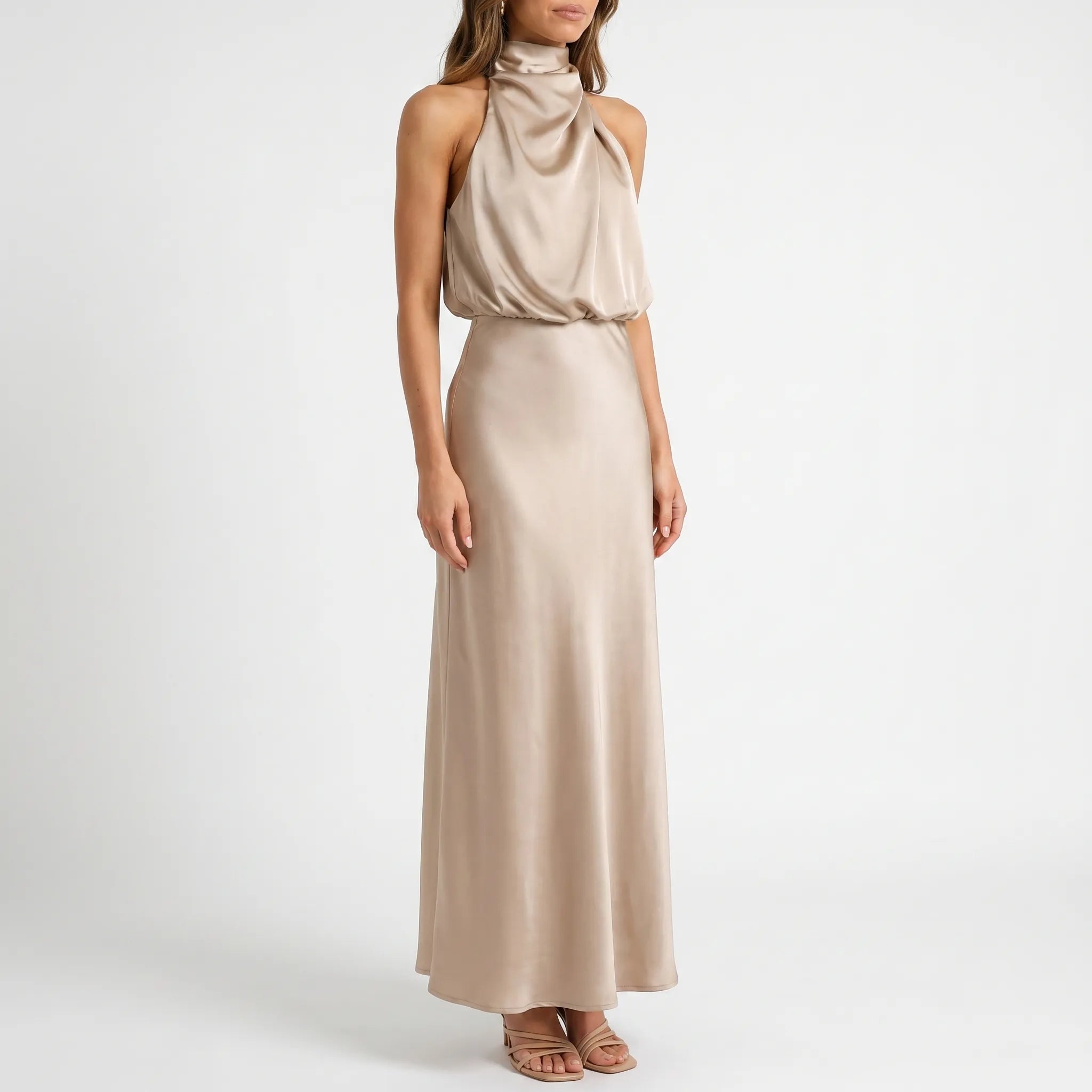 Elegante Mouwloze Midi-Jurk | Navando 