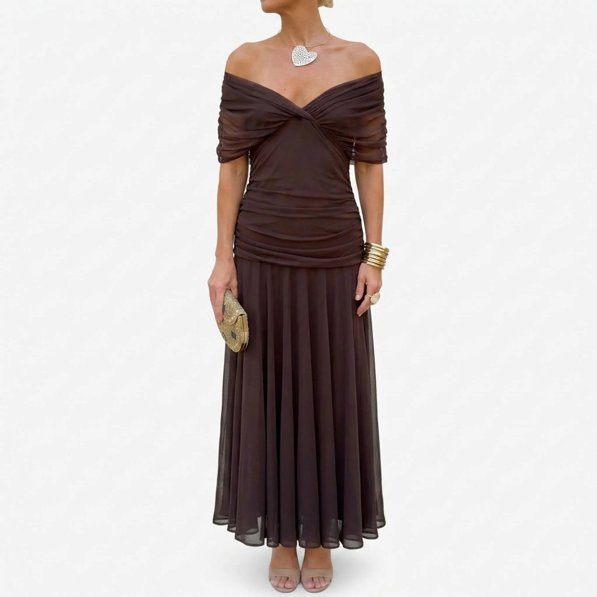 Elegante Off-Shoulder Jurk | Navando 