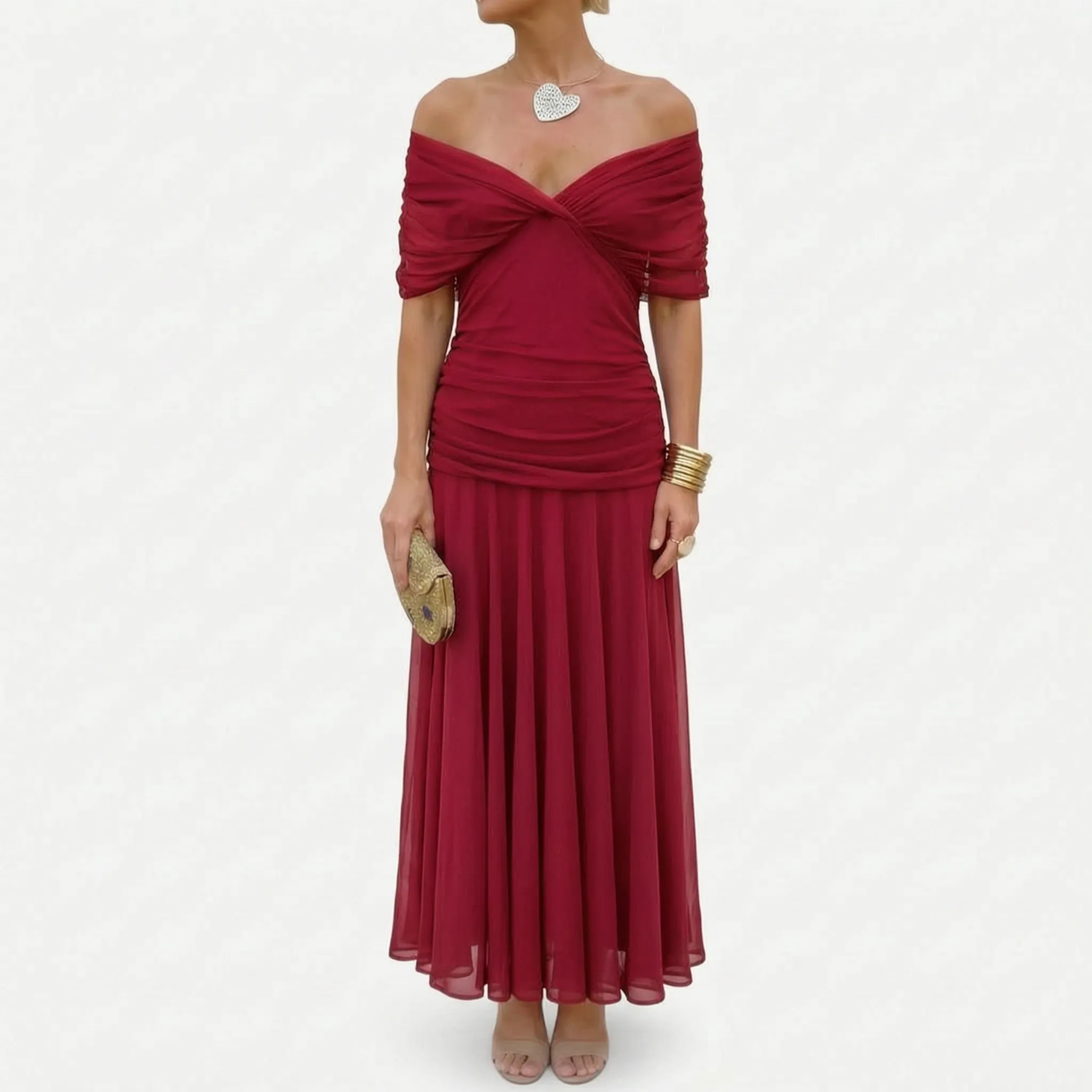 Elegante Off-Shoulder Jurk | Navando 