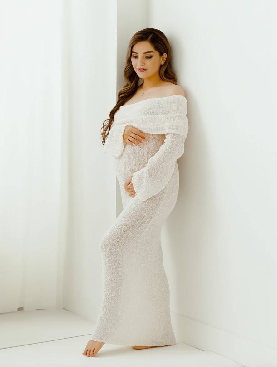 Elegante Off-Shoulder Zwangerschapsjurk | Navando