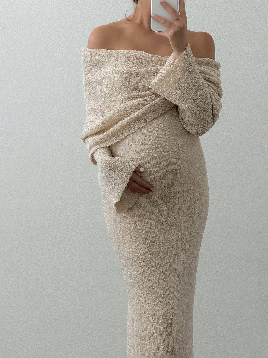 Elegante Off-Shoulder Zwangerschapsjurk | Navando
