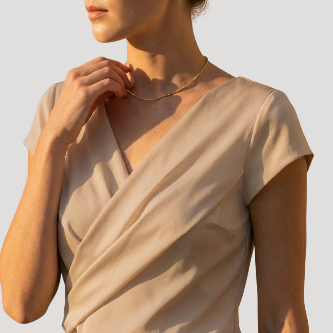 Elegante Overslagtop Met Korte Mouwen | Navando 