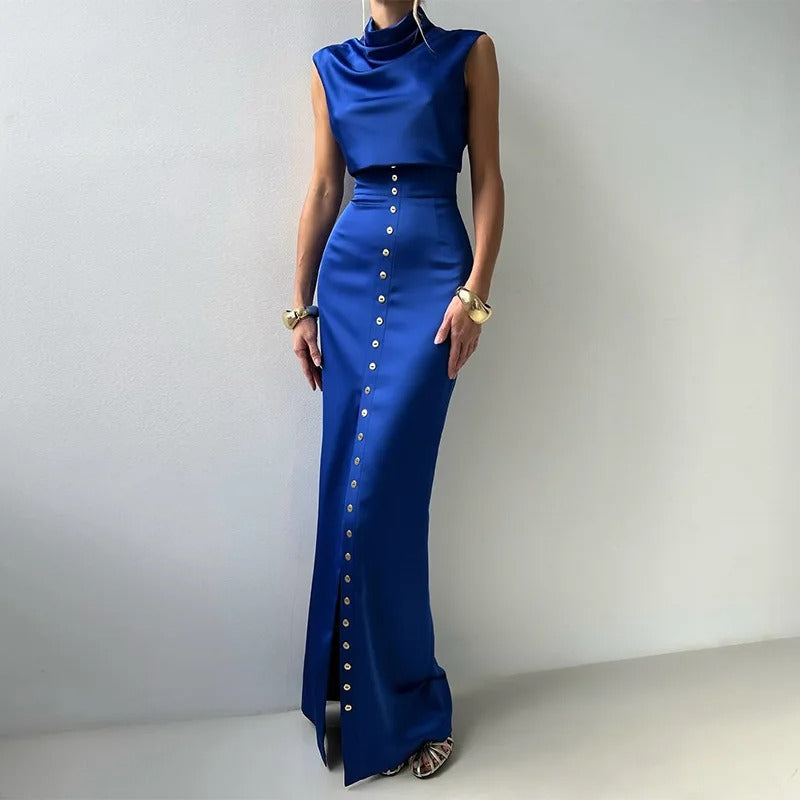 Elegante Tweedelige Set Met Maxirok | Navando