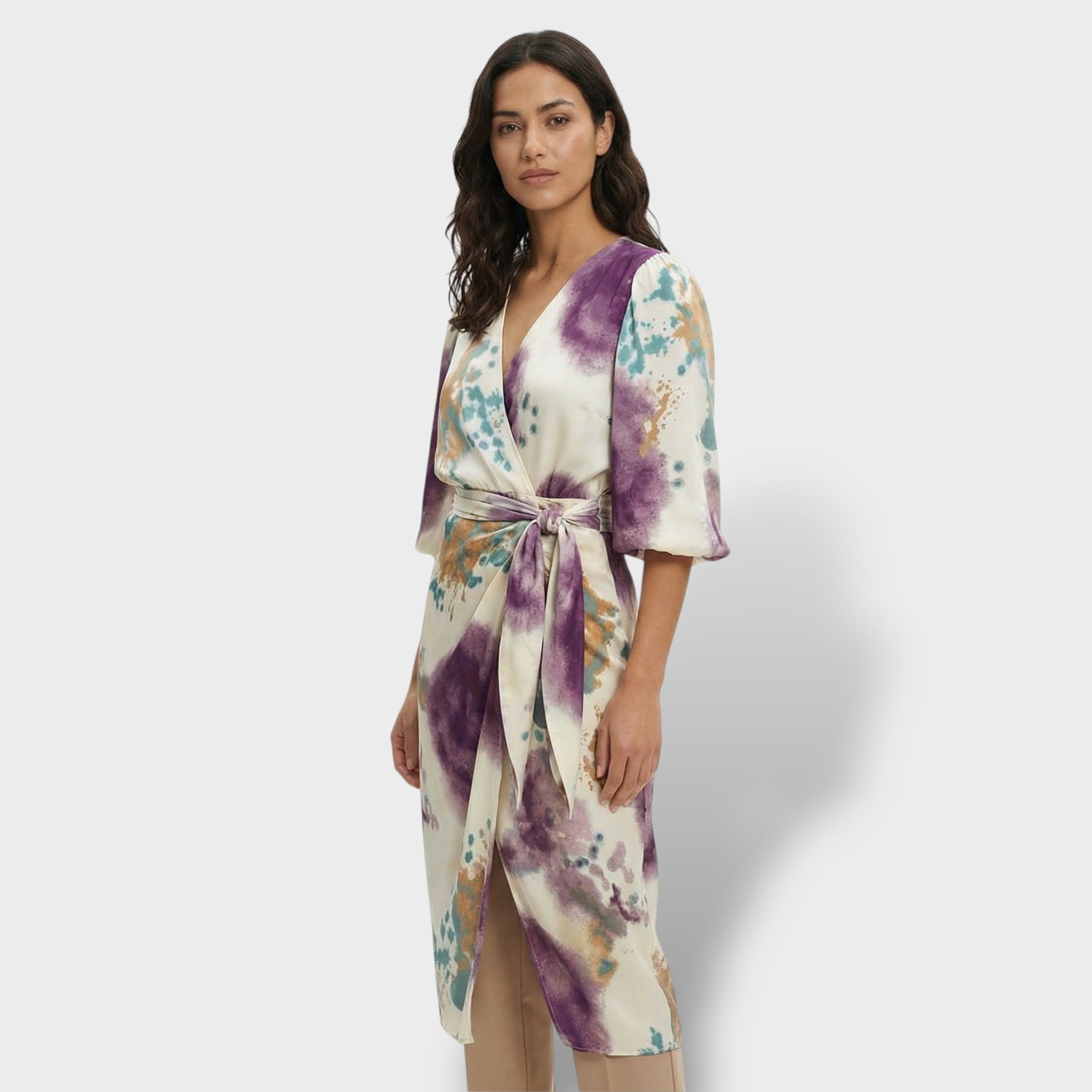 Elegante jurk | Tweedelig met V-hals 1