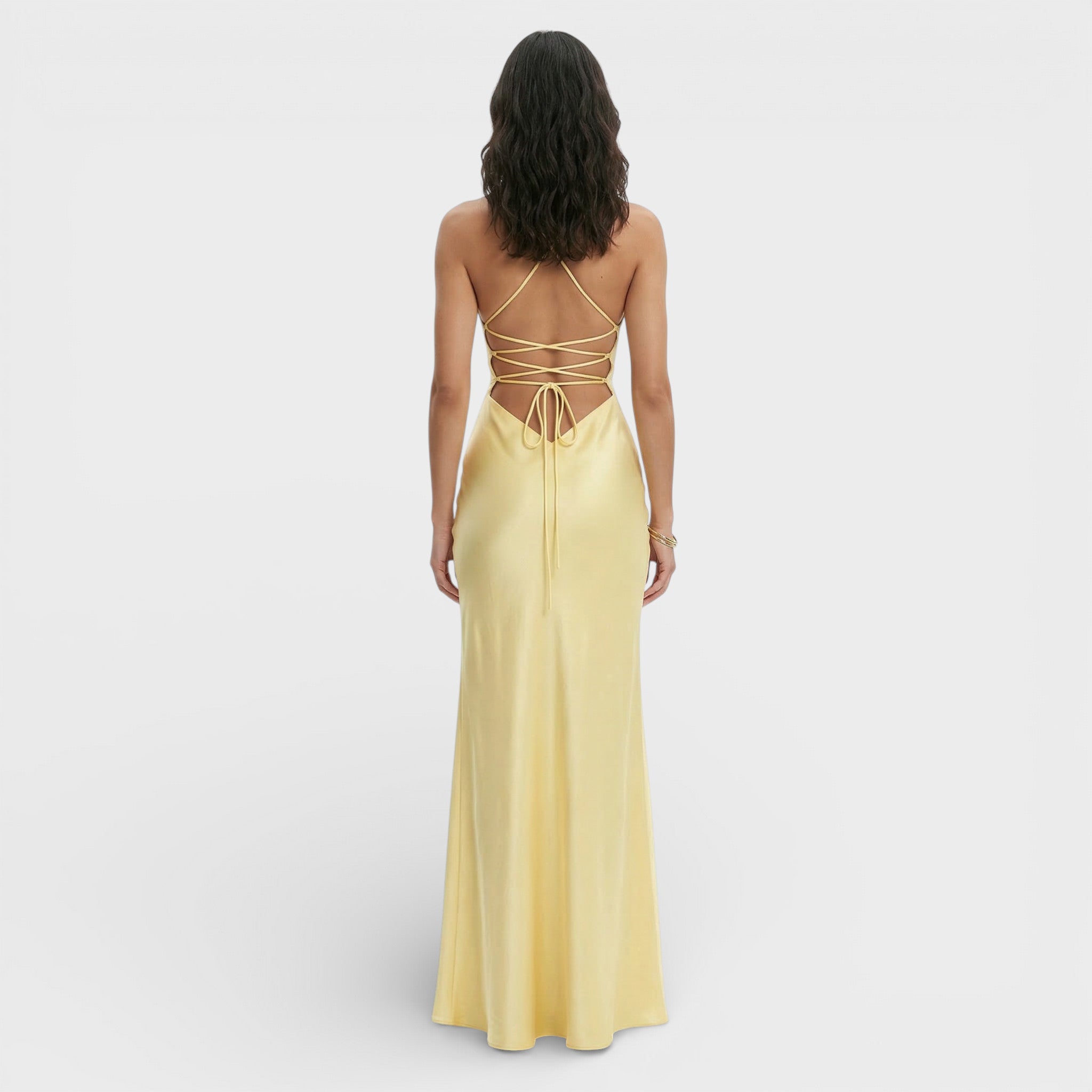 Elegante maxi jurk | V-hals, hoge split, dunne bandjes 3