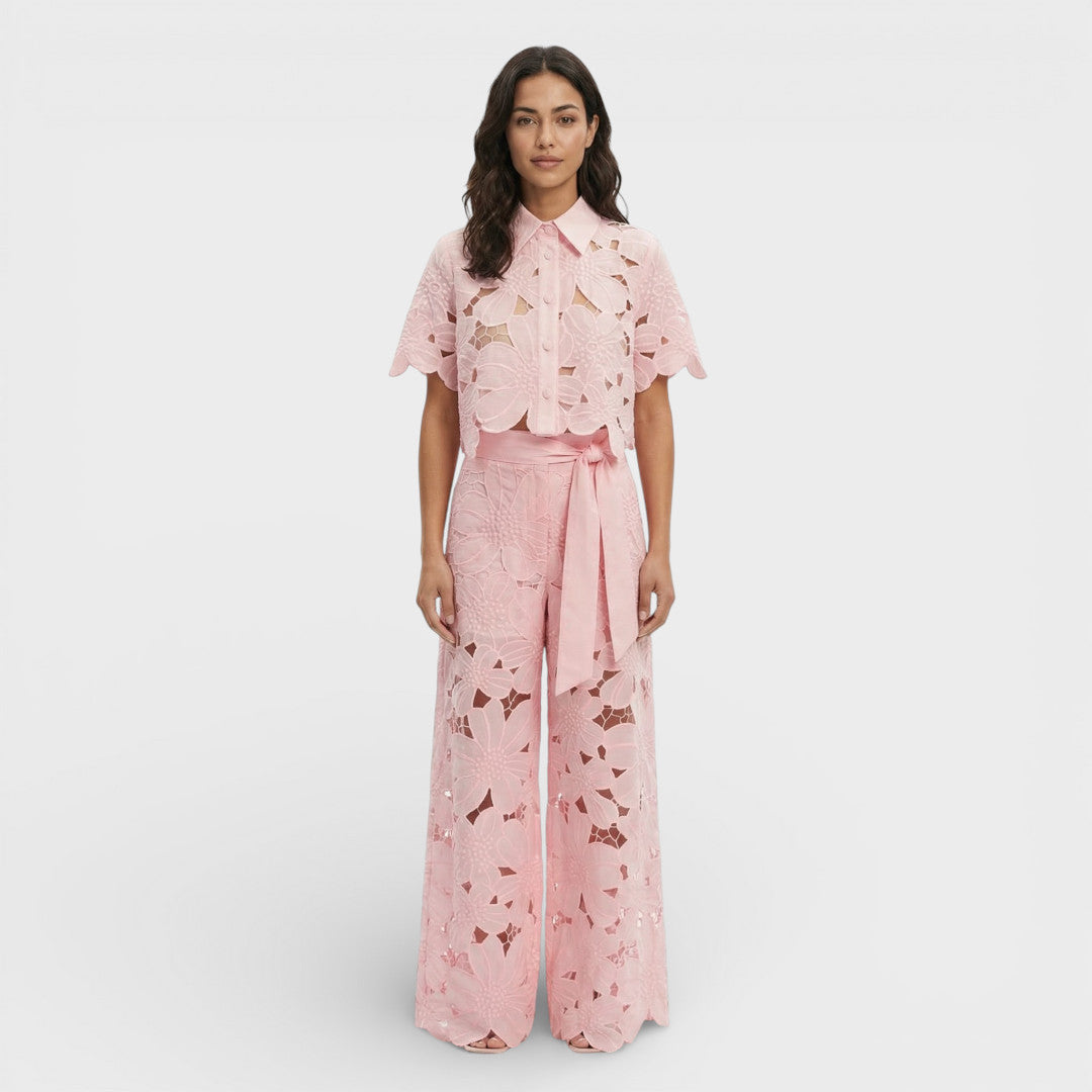 Elegante set | Reversoverhemd met wijde pijpenbroek 4