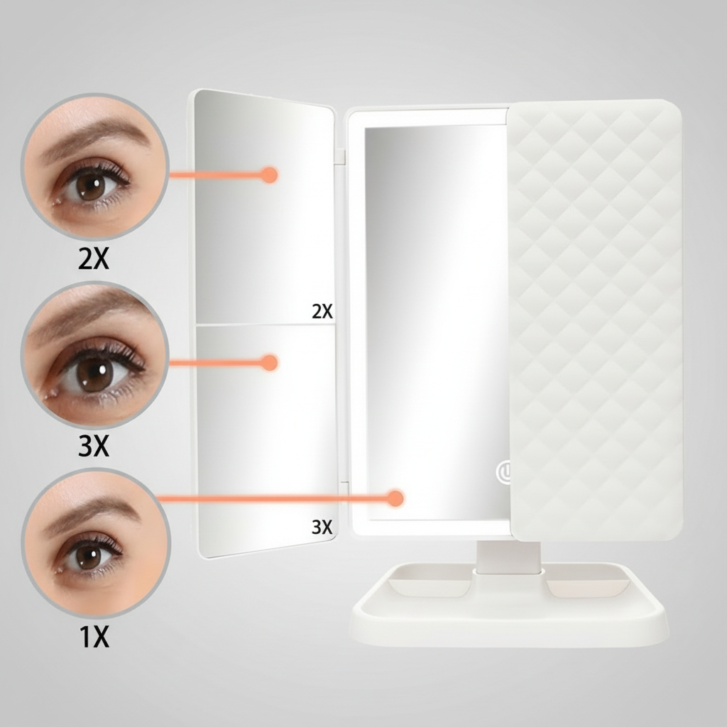 Elif | Opvouwbare Make-Up Spiegel Met Verlichting