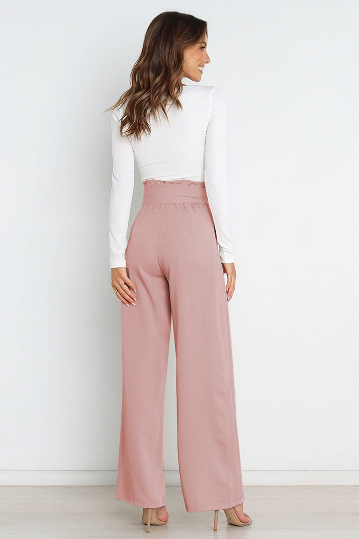 Elise | Elegante Palazzo Broek Met Strikceintuur