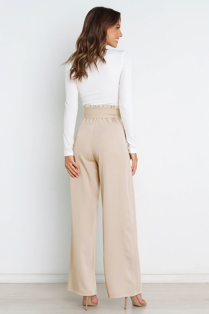 Elise | Elegante Palazzo Broek Met Strikceintuur