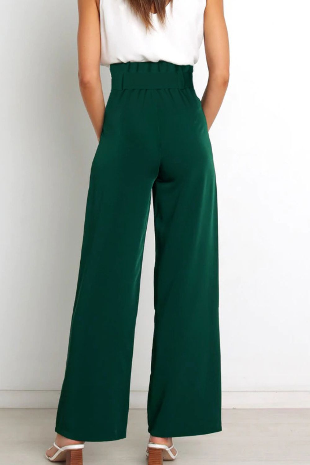 Elise | Elegante Palazzo Broek Met Strikceintuur