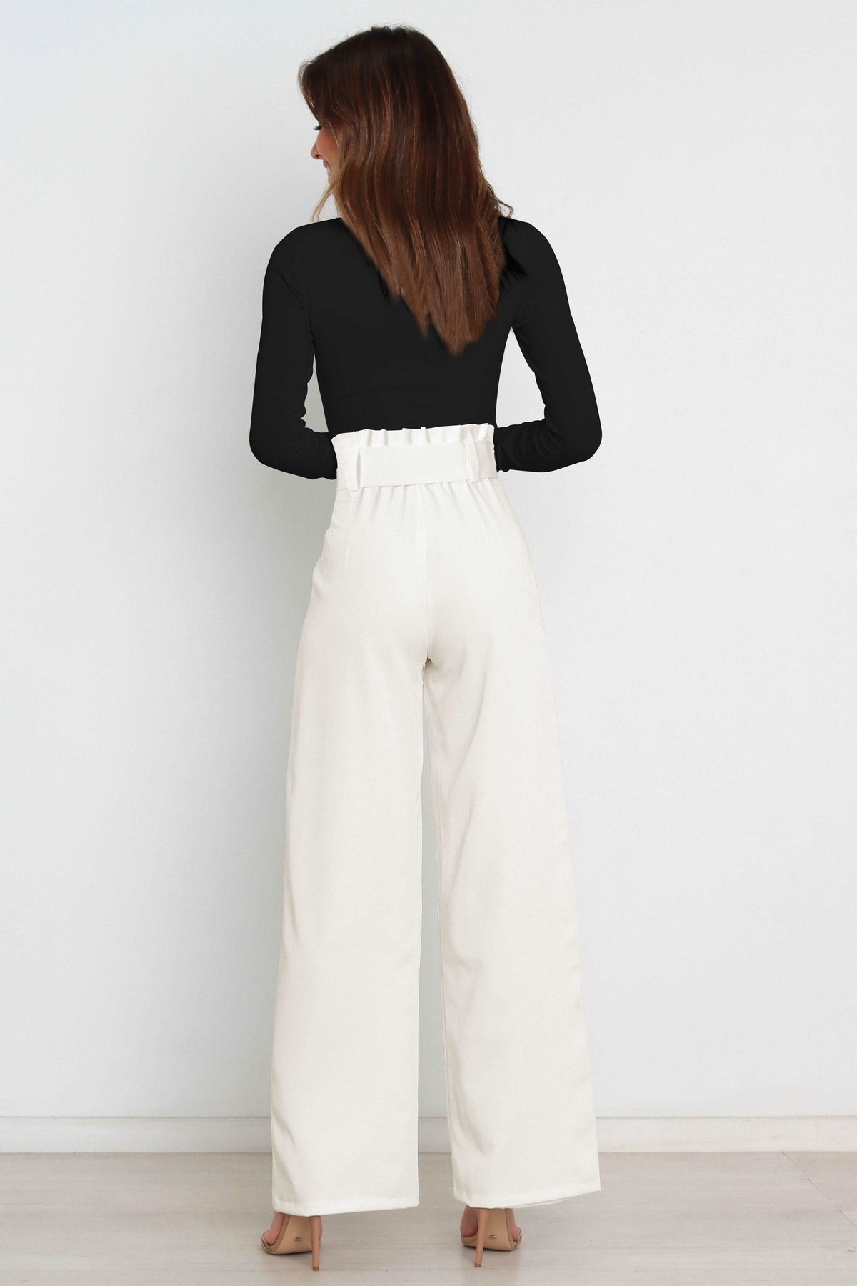 Elise | Elegante Palazzo Broek Met Strikceintuur