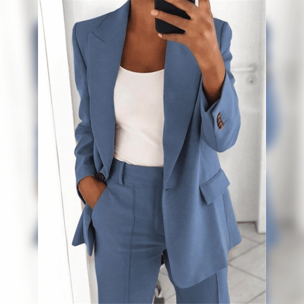 Elegante lange getailleerde blazer voor dames – zachte stoffen bovenkleding