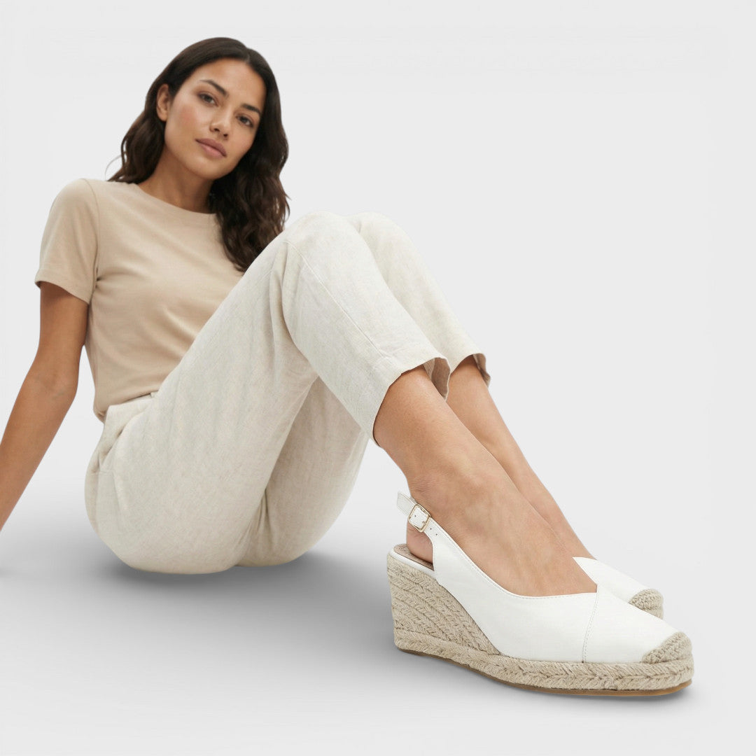 Espadrilles | Gesloten teen met sleehak en esparto-platform 7