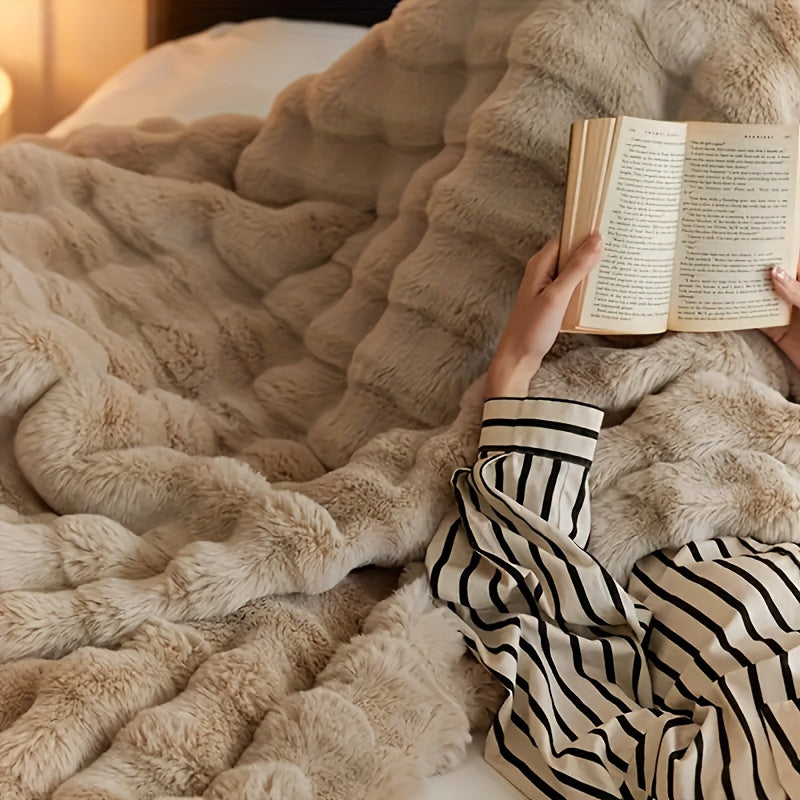 Esther | Zachte Plaid Deken Met Reliëfpatroon