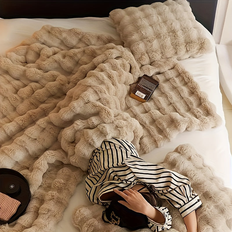 Esther | Zachte Plaid Deken Met Reliëfpatroon