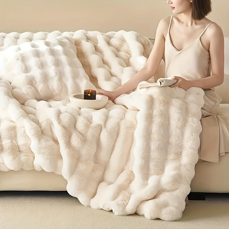 Esther | Zachte Plaid Deken Met Reliëfpatroon