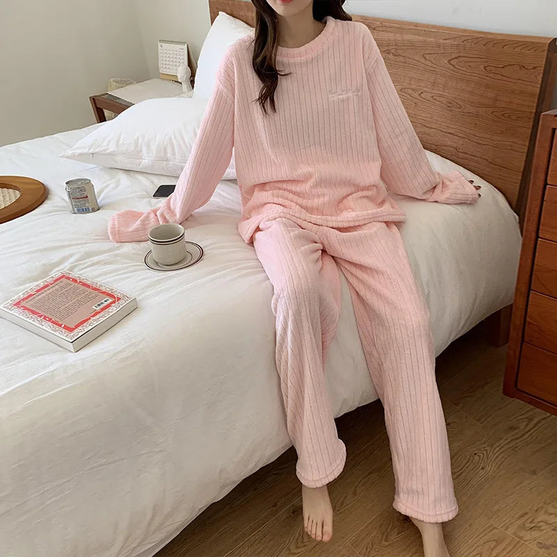 Eva | Comfortabele koraalfleece pyjama set 5
