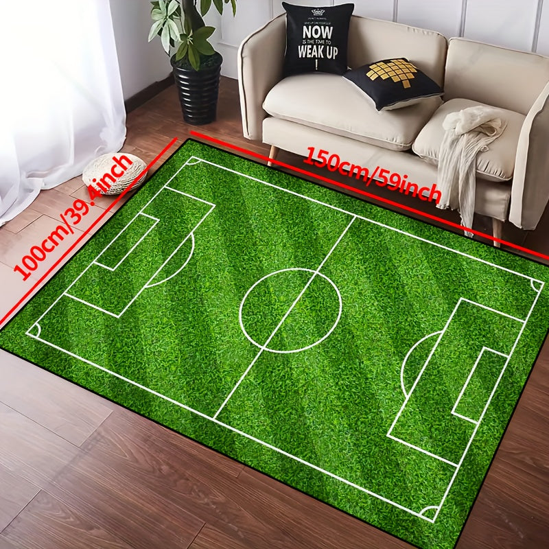 Evy | Sportief Vloerkleed Met Veldprint