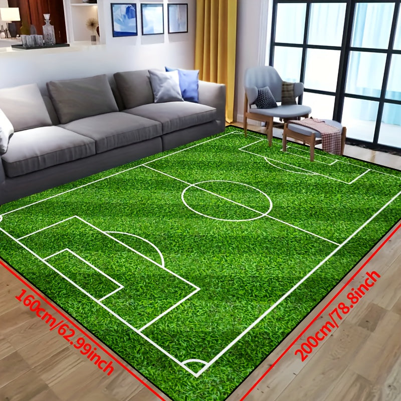 Evy | Sportief Vloerkleed Met Veldprint