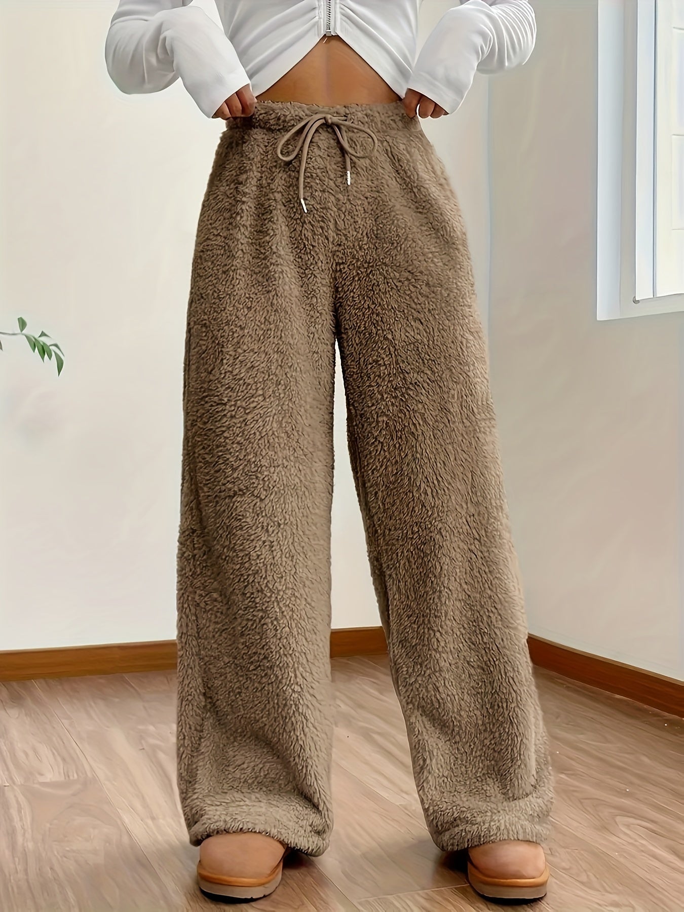 Serena – Comfortabele en Zachte Teddy Sherpa Broek voor Dames