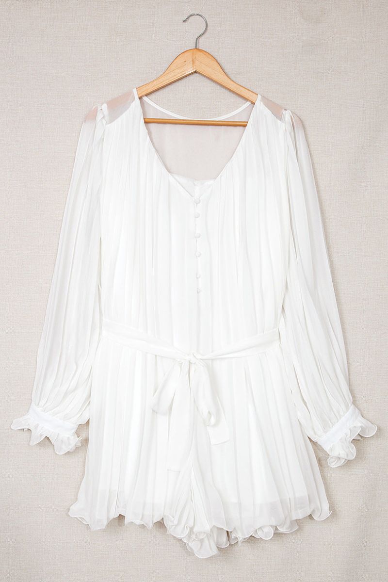 Dahlia - Getailleerde Mini Jurk met Lange Mouwen en V-Hals voor Dames