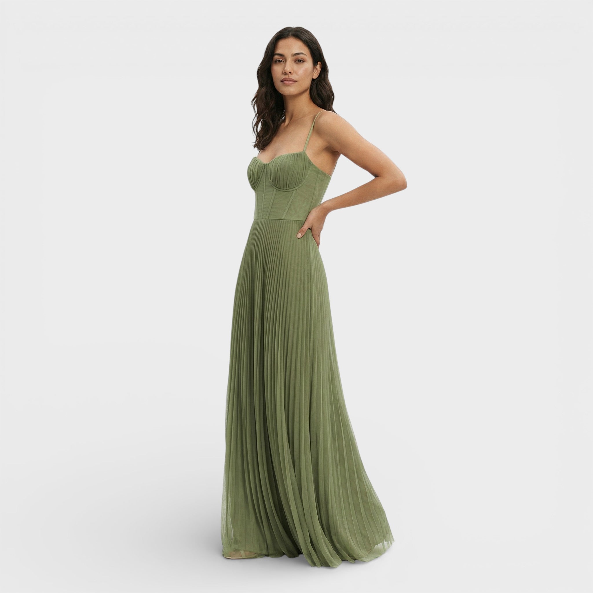 Gast | Geplooide midi jurk met flare-fit 0