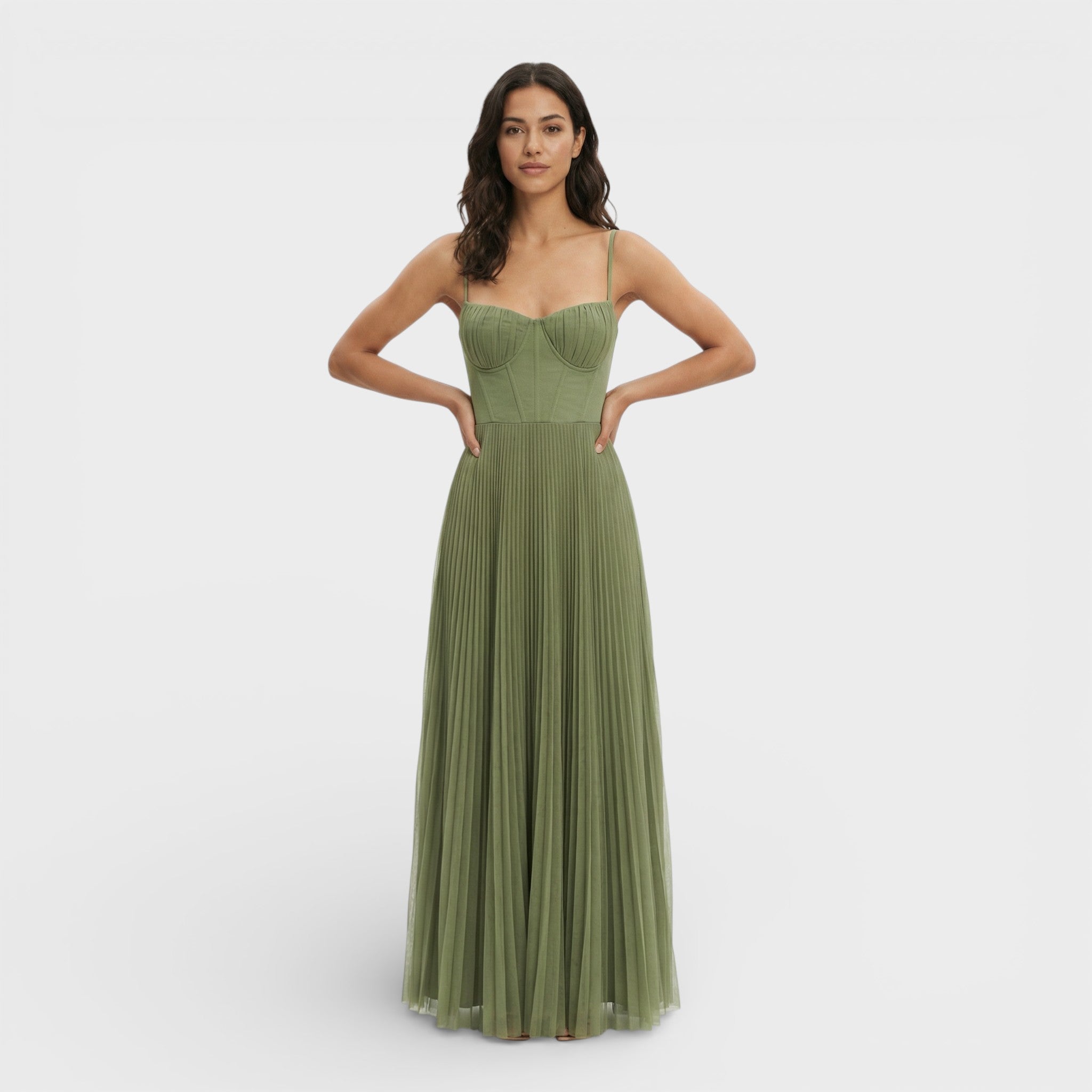 Gast | Geplooide midi jurk met flare-fit 1