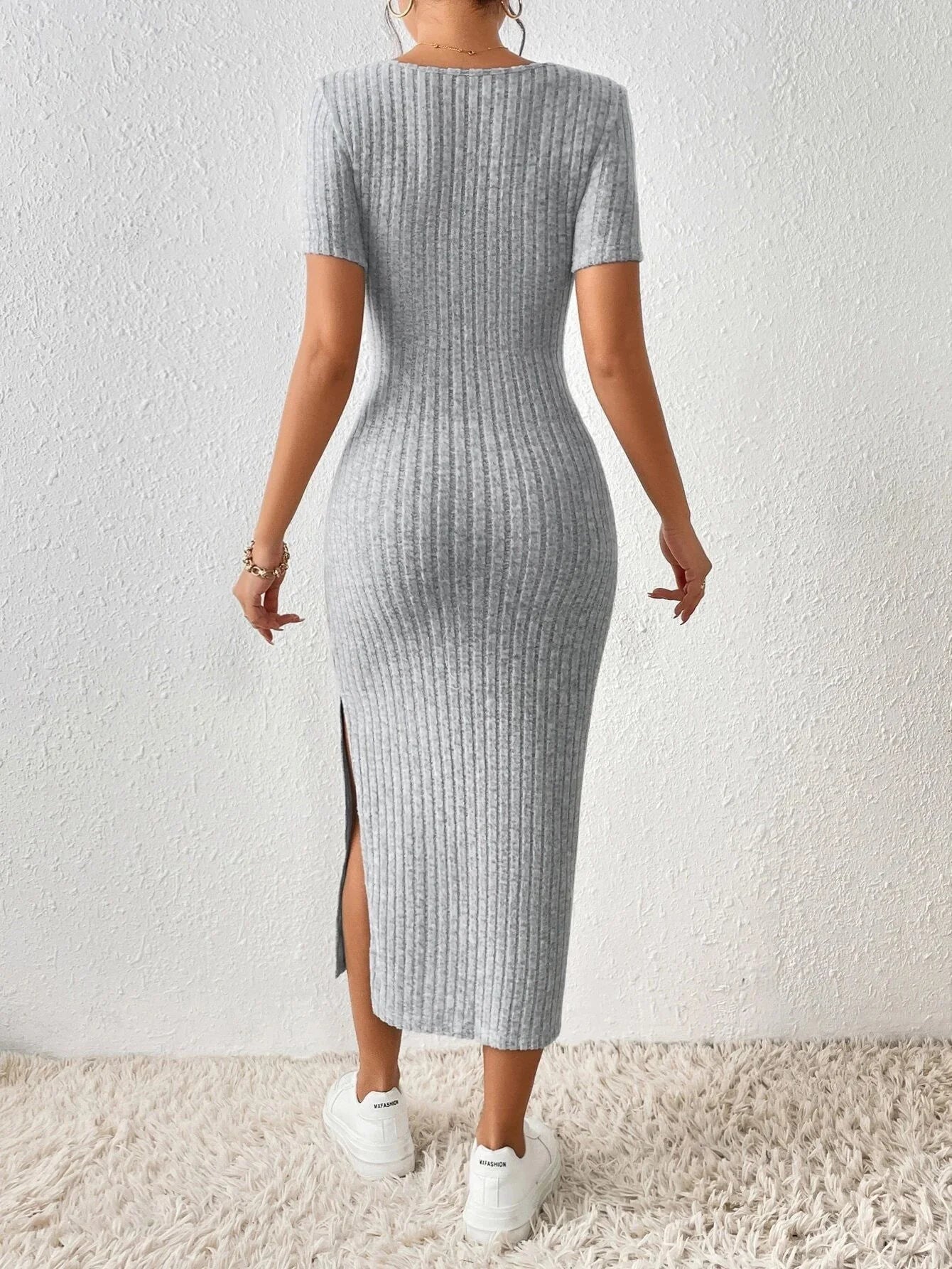 Gebreide Midi-Jurk | Navando 