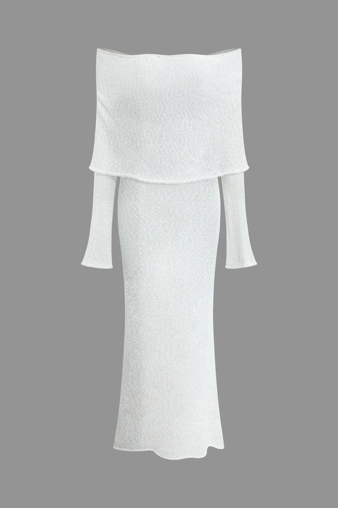 Gebreide Off-Shoulder Maxi Jurk | Navando