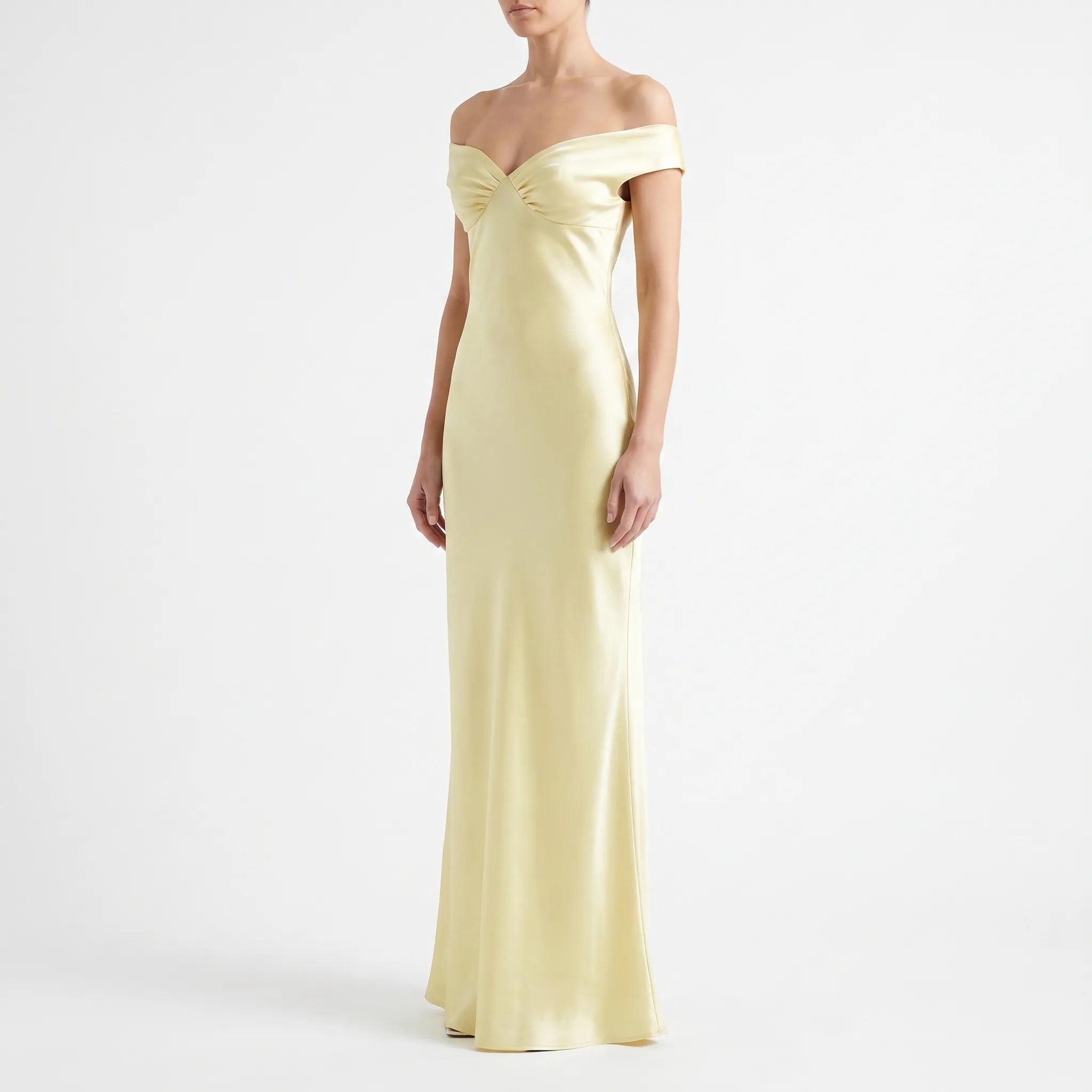 Gele Off Shoulder Maxi Jurk | Navando 