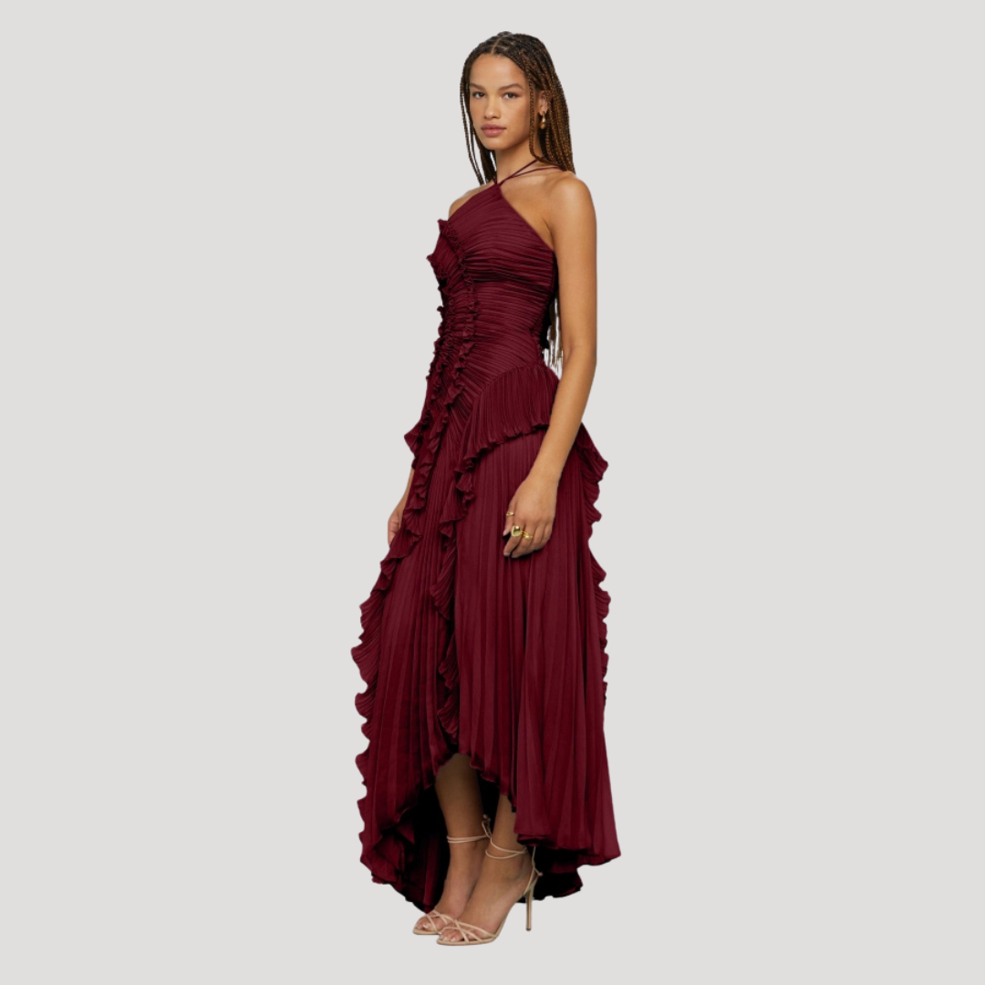 Geplooide Asymmetrische Jurk | Navando 